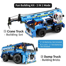 Load image into Gallery viewer, Remote Control STEM Building Toys for 6-12 Year Old Boys, 2-in-1 Technic Vehicle Building Kits for Kids 8-12, Construction Erector Set Crane Truck Build Model for 6 7 8 9 11 12+ Years Old Boys Girls
