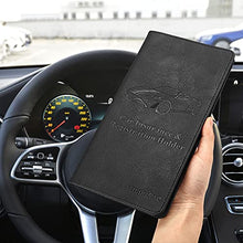 Load image into Gallery viewer, Car Registration and Insurance Card Holder，Tildosac Premium PU Leather Vehicle Glove Box Paperwork Wallet Case Document Organizer for Driver's License Key Information Cards With Magnetic Closure Black
