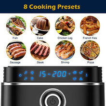 Load image into Gallery viewer, LC POWER Air Fryer,Large Electric Hot Air Fryers Oven Oilless Cooker(Recipe book),Bake Roast Reheat Deep Fryer,LED Digital Touch Screen,8 Cooking Presets,Nonstick Square Frying Pot with Preheat &amp; Shake Reminder,Auto Shut-off and Memory Function,1500W,4.0
