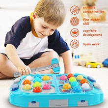 Load image into Gallery viewer, Interactive Pound a Mole Game,Toddler Toys,Fun Gift for Age 3,4,5,6,7,8Years Old Kids, Boys, Girls,Pounding Bench Coin Game,Kids and Toddlers Fun Gifts with Music,Lights,2 Hammers Included

