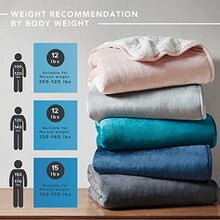 Load image into Gallery viewer, Comfort Spaces Reversible Weighted Blanket Adult-Glass Beads Filling All Season Soft Heavy Wraps-Box Quilted Cozy Warm Bed Cover, 50"x60" / 10lbs, Velvet to Sherpa Gray
