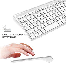 Load image into Gallery viewer, Wireless Keyboard and Mouse,JOYACCESS USB Slim Wireless Keyboard Mouse with Numeric Keypad Compatible with iMac Mac PC Laptop Tablet Computer Windows (Silver White)
