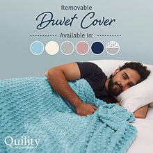 Load image into Gallery viewer, Quility Weighted Blanket with Soft Cover - 30 lbs King Size Heavy Blanket for Adults - Heating &amp; Cooling, Machine Washable - (86" X 92") (Dark Grey and White Pattern)
