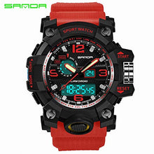 Load image into Gallery viewer, Men‘s Military Watch Dual Display Waterproof Sport Digital Big Wrist Watch Outdoor Tactical Red Watch
