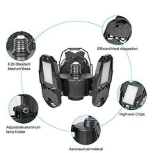 Load image into Gallery viewer, 80W LED Garage Lights, Deformable Garage Light with 3 Adjustable Wings, 8000LM, E26 LED Shop Light, Barn Light, High Bay Light, Ceiling Lighting Fixture for Warehouse (No Motion Detection)
