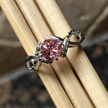 Load image into Gallery viewer, Natural Pink Tourmaline, Green Tourmaline 925 Solid Sterling Silver Engagement Ring Size 6, 7, 8, 9
