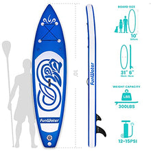 Load image into Gallery viewer, FunWater SUP Inflatable Stand Up Paddle Board 10'x31''x6'' Ultra-Light Inflatable Paddleboard with ISUP Accessories,Fins,Adjustable Paddle, Pump,Backpack, Leash, Waterproof Phone Bag,Kayak Seat
