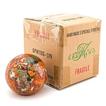 Load image into Gallery viewer, KALIFANO 4" (110 mm) Gemstone Globe Paperweight with Copper Color Opalite Ocean Color
