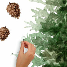 Load image into Gallery viewer, RoomMates RMK4835GM Watercolor Evergreen Christmas Tree Giant Peel and Stick Wall Decals

