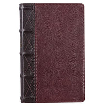 Load image into Gallery viewer, KJV Holy Bible, Giant Print Standard Size Premium Full Grain Leather Red Letter Edition - Thumb Index &amp; Ribbon Marker, King James Version, Burgundy/Mahogany
