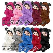 Load image into Gallery viewer, Newborn Baby Fleece Jumpsuits,Infant Bear Hooded Romper Warm Snowsuit Plush Sleepwear Winter Coat for Baby Girl Boy
