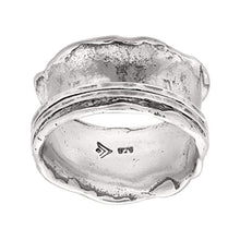 Load image into Gallery viewer, Silpada 'Wave Rider' Scalloped Spinner Ring in Sterling Silver, Size 9
