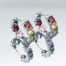 Load image into Gallery viewer, Women Silver Earrings Rose Gold Earring Garnet Peridot Amethyst Morganite Ideal Gift Choice (Silver earrings)
