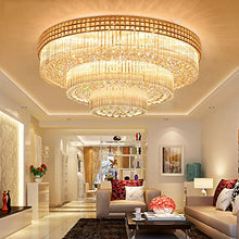 Load image into Gallery viewer, KALRI Modern K9 Crystal Chandelier Flush Mount LED Ceiling Light Fixture Pendant Lamp for Living Room Bar Shop (Dia 31.5'')
