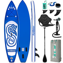 Load image into Gallery viewer, FunWater SUP Inflatable Stand Up Paddle Board 10'x31''x6'' Ultra-Light Inflatable Paddleboard with ISUP Accessories,Fins,Adjustable Paddle, Pump,Backpack, Leash, Waterproof Phone Bag,Kayak Seat
