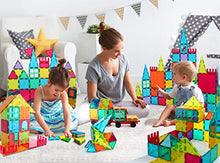 Load image into Gallery viewer, Jasonwell 65 PCS Magnetic Tiles Building Blocks Set for Boys Girls Preschool Educational Construction Kit Magnet Stacking Toys for Kids Toddlers Children 3 4 5 6 7 8 Year Old
