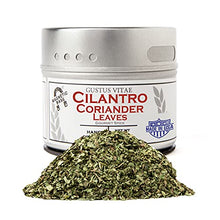 Load image into Gallery viewer, Cilantro / Coriander Leaves - Non GMO- Packed In Magnetic Tins | Sustainable - Grown in USA - All Natural - Not Irradiated - Crafted By Gustus Vitae | 0.3 Oz Net Weight
