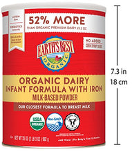 Load image into Gallery viewer, Earth's Best Organic Dairy Infant Powder Formula with Iron, Omega-3 DHA and Omega-6 ARA, 35 Ounce
