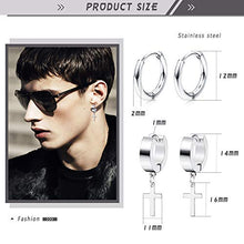 Load image into Gallery viewer, Udalyn 6 Pairs of Cross Earrings Dangle Hinged Earrings for Men and Women Wearing Stainless Steel Cross Hoop Earrings and Stud Earrings
