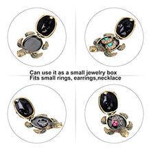 Load image into Gallery viewer, Hipiwe Turtle Jewelry Box with Crystal Decor, Handcrafted Hinged Trinket Box Small Metal Ring Holder Box Fairy Tooth Keepsake Box Figurine Collectible for Home Decor, Gift for Girl Woman

