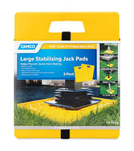 Load image into Gallery viewer, Camco 44541 Large RV Stabilizing Jack Pads Without Handle, Helps Prevent Jacks from Sinking, 14 Inch x 12 Inch Pad - 2 Pack, Yellow

