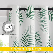 Load image into Gallery viewer, NICETOWN Plant Living Room Curtains 84" Long for Windows, Grommet Top Tropical Window Treatments Curtains Room Darkening for Hall/Villa/Sliding Glass Door, 2 Pieces = 104" Wide, Green Palm
