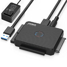 Load image into Gallery viewer, FIDECO SATA/IDE to USB 3.0 Adapter, Hard Drive Adapter Cable Converter for Universal 2.5/3.5 Inch SATA and IDE HDD, 2.5 Inch SSD, 5.25-Inch DVD-ROM/CD-ROM/CD-RW/DVD-RW/DVD+RW, Support Up to 16TB
