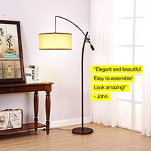 Load image into Gallery viewer, Brightech Grayson - Modern Arc Floor Lamp for Living Room - Contemporary, Tall LED Light Reaching From Behind the Couch To Hang Over It - Adjustable Arm - Industrial Style Lighting - Bronze
