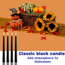Load image into Gallery viewer, Tonsooze Black Taper Candles, 14 pcs Unscented Candles, 10 inch High, 3/4 inch Thick - 7.5 Hours Burning
