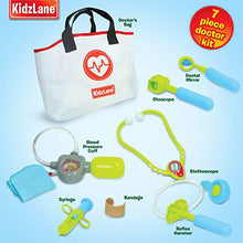 Load image into Gallery viewer, Kidzlane Play Doctor Kit for Toddlers and Kids - Kids Doctor Play Set - 7 Piece Dr Set with Medical Storage Bag and Electronic Stethoscope for Kids Ages 3+
