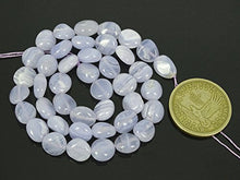 Load image into Gallery viewer, jennysun2010 Natural Chalcedony Blue Lace Agate Gemstone Metaphysical Stones Freeformed Round Coin Loose Beads 40pcs 1 Strand for Bracelet Necklace Earrings Jewelry Making Crafts Design Healing

