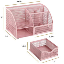 Load image into Gallery viewer, Light Pink Desk Organizer - Cute and Girly Pink Desk Accessories - Office Storage for Girls and Women - Paper Storage and Office Supply Storage - Home Office
