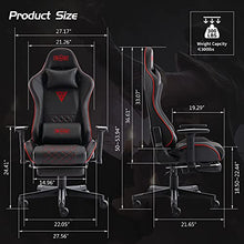 Load image into Gallery viewer, SMAX Gaming Chair with Footrest Thicken Seat Computer Gamer Chair with 3D Armrest PU Leather Headrest and Lumbar Support Racing Style High Back Video Game Chairs for Adults Black
