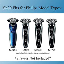 Load image into Gallery viewer, SH90 Replacement Heads for Philips Norelco 9000 Series Shaver, S9300,S9700,S8950,SW9700,SW6700,9000 Shaver Replacement Blades Sh90/70 Electric Razor Blades Replace for Men,6 Pack &amp; 2 Brush
