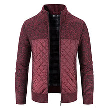 Load image into Gallery viewer, Ewisvgh Men's Vintage Jackets, Stand Collar Patchwork Coats Fall Winter Sherpa Fleece Lined Trench Windbreaker
