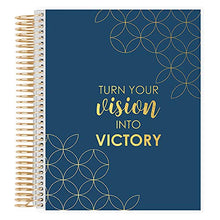 Load image into Gallery viewer, Erin Condren Prompted Vision Journal - Sapphire Interchangeable Cover with Gold Coil. 160 Pages of Planning Potential. Vision Spreads, Lined Pages, Dot Grid Pages, Sketchbook Pages
