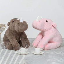 Load image into Gallery viewer, Tezituor 24 Inches Rhino Stuffed Animals - Big Rhino Plush Toy Cute Soft Gift for Boy Girl Kids, Gray
