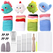 Load image into Gallery viewer, Needle Felting Starter Kit, Complete Needle Felting Tools Animal Doll Felting Kit with Felting Needles, Safety Eyes, Instructions, Felting Foam Mat, and Other Tools for Felting Beginner Supplies

