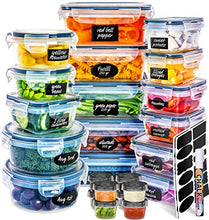 Load image into Gallery viewer, Fullstar 50PCS Food storage Containers with Lids, Plastic Leak-Proof BPA-Free Tupperware for Kitchen Organization, Meal Prep, Lunch Containers (Includes Labels &amp; Pen)
