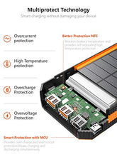 Load image into Gallery viewer, Solar Charger 30000mAh, Solar Power Bank, PD 18W &amp; QC3.0 Quick Charge with 4 Outputs &amp; Dual Inputs(USB/Type-C), External Backup Battery Huge Capacity Phone Charger for iOS and Android(Orange)
