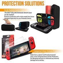 Load image into Gallery viewer, Switch Accessories Bundle - Orzly Geek Pack for Nintendo Switch: Case &amp; Screen Protector, Joycon Grips &amp; Racing Wheels, Switch Controller Charge Dock, Comfort Grip Case &amp; More - JetBlack
