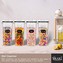 Load image into Gallery viewer, 5PCS Cereal Containers Storage Set, PRAKI BPA Free Airtight Food Storage Container Set with Lids, Kitchen Pantry Organization and Storage for Sugar, Baking Supplies with 20 Labels &amp; Mark(4L Black)
