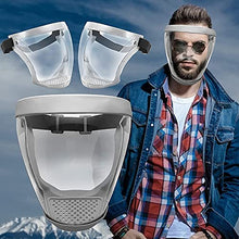 Load image into Gallery viewer, Full Face High-Definition Protective_Shields, Unisex Cycling Face_Protective with Clear Polycarbonate Protective and Anti-Fog to Protect Eyes, Nose, Mouth, Anti-sand and anti-splash headgear
