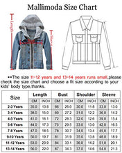 Load image into Gallery viewer, Mallimoda Kids Boys Girls Hooded Denim Jacket Zipper Coat Outerwear Style 2 Blue13--14 Years
