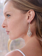Load image into Gallery viewer, Mariell Zirconia Crystal Art Deco Silver Wedding Dangle Earrings for Women, Jewelry for Bride, Bridesmaid
