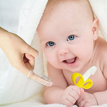 Load image into Gallery viewer, Baby Toothbrush and Teether, 3 in Pack, Silicone Infant Training Finger toothbrushes with Storage Case(1 teether+ 2 Finger toothbrushes)
