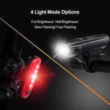 Load image into Gallery viewer, Ascher Ultra Bright USB Rechargeable Bike Light Set, Powerful Bicycle Front Headlight and Back Taillight, 4 Light Modes, Easy to Install for Men Women Kids Road Mountain Cycling
