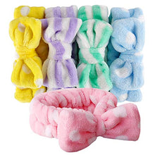 Load image into Gallery viewer, Bow HeadBands, Teenitor Women Headbands for Makeup Cosmetic Facial Shower Spa Elastic Hair Band Hairlace Headband for Baby girls Yellow Blue Green Purple Pink, 5pcs
