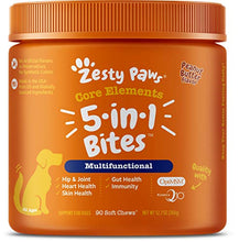Load image into Gallery viewer, Zesty Paws No Grain Multifunctional Supplements for Dogs - Glucosamine Chondroitin for Joint Support with Probiotics for Gut &amp; Immune Health –Fish Oil with Antioxidants for Skin &amp; Heart Health 90ct
