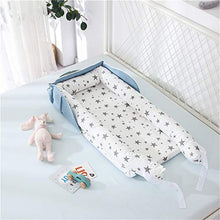 Load image into Gallery viewer, Abreeze Baby Bassinet for Bed Bedside Cribs -Grey Stars Baby Lounger - Breathable &amp; Hypoallergenic Co-Sleeping Baby Bed - 100% Cotton Portable Crib for Bedroom/Travel 0-24 Months
